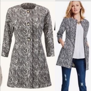 CABI Knit Ponte Zig Zag Jacket Medium 3034 Black